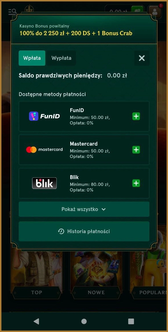 Szybkie i bezpieczne metody wpłat w Casinia Casino