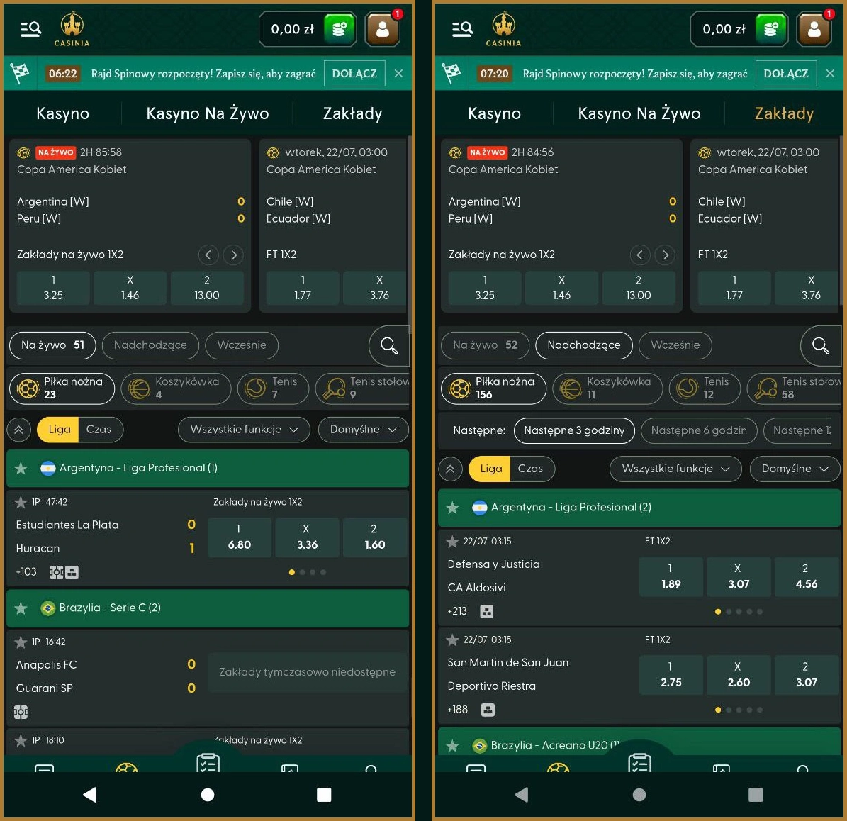 Łatwe obstawianie przed meczem w Casinia Casino